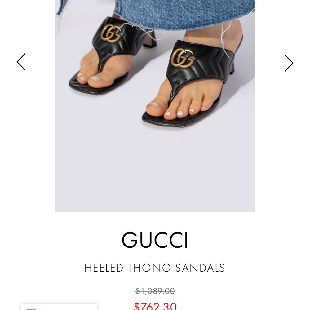 Black quilted thong sandals from Gucci size 40 NEW without the box - Picture 2 of 11